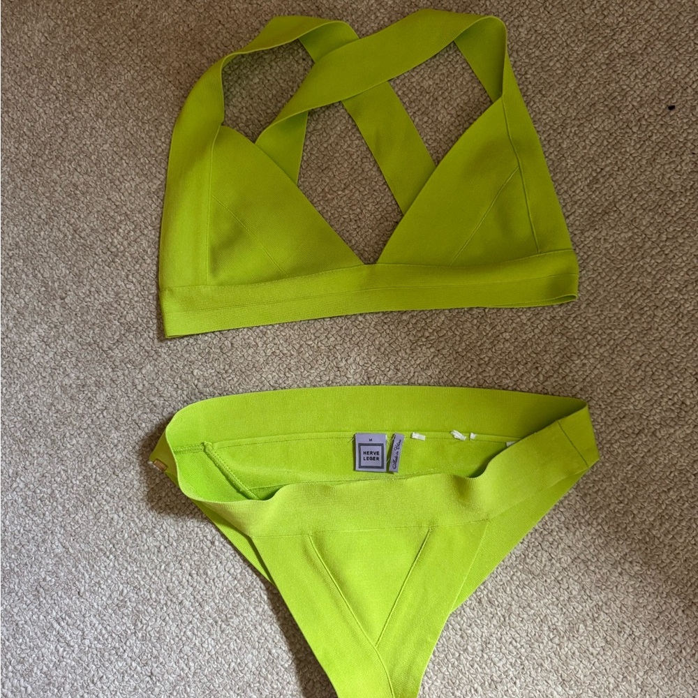 Herve Leger Lime Bikini Set